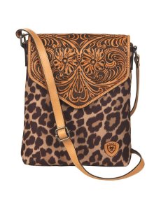 Bolsas Ariat Leopard crossbody Mujer Marrones | WZOS76398
