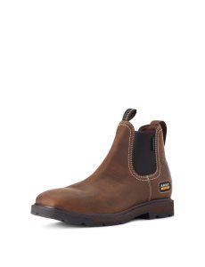 Botas Impermeables Ariat Groundbreaker Chelsea Anchos Square Puntera Trabajo Hombre Marrones Oscuro | ZPCO61823