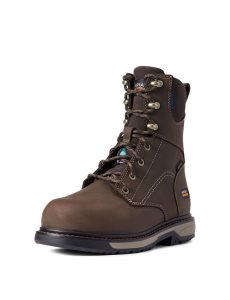 Botas Impermeables Ariat Riveter 8' CSA Glacier Grip 400g Composite Puntera Trabajo Mujer Marrones Oscuro | NBFK67189