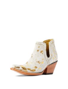 Botines Ariat Dixon Haircalf Western Mujer Blancas Metal | IURL30461