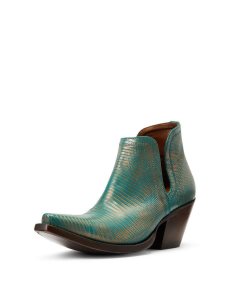 Botines Ariat Dixon Lizard Western Mujer Turquesa Metal | PEVO62508