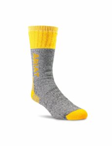 Calcetines Ariat Marl Thermal Lana Blend Trabajo 2PCS Hombre Gris Naranjas | HCDS40368