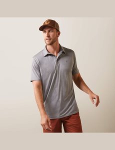 Camisa Polo Ariat Charger 2.0 Fitted Hombre Azul Marino | VRTH08234