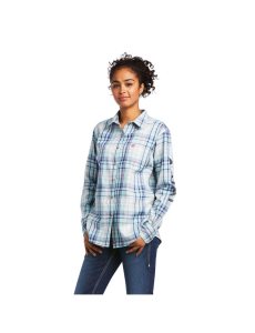 Camisas Ariat FR Sabine Logo Trabajo Mujer Turquesa Claro Azules | BCAI97412