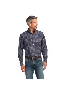 Camisas De Traje Ariat Arman Fitted Hombre Azules | JEVL62501