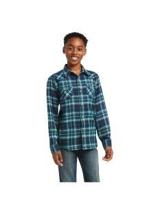 Camisas De Traje Ariat Hastings Retro Fit Niños Turquesa | GYAB17248