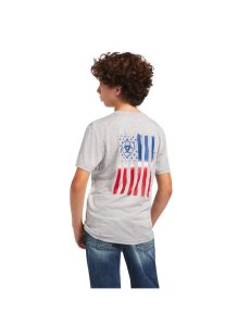 Camiseta Ariat Charger Patriotic Tee Niños Gris | OFUK90524