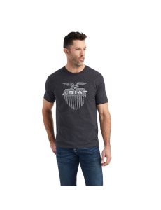 Camiseta Ariat Diamond Shield Hombre Gris | YFAJ74502