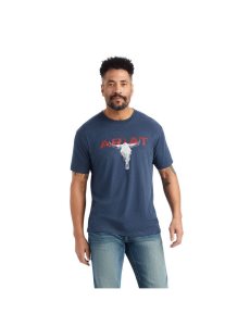 Camiseta Ariat Streak Skull Hombre Azul Marino | ECQZ59172