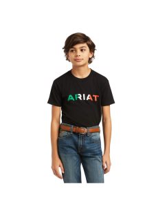 Camiseta Ariat Viva Mexico Niños Negras | JORN16937