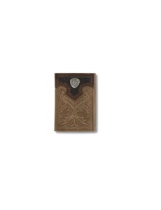 Carteras Ariat Boot stitch shield trifold Hombre Marrones | EHGW54637