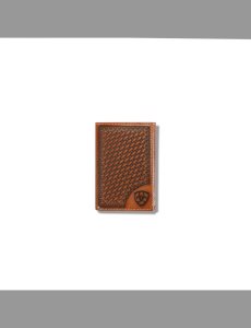 Carteras Ariat Lattice embossed trifold Hombre Marrones | OJYZ85134