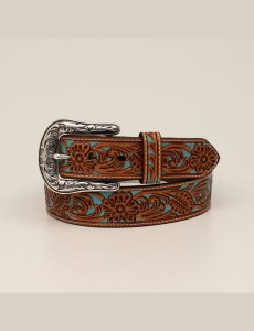 Cinturones Ariat Turq floral embossed Mujer Marrones | UXTV04769