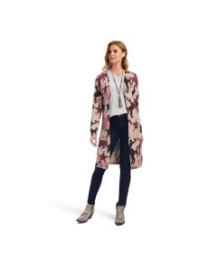 Cárdigan Ariat Ride into the Sunset Mujer Marrones Beige | UWFT79164
