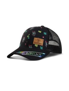 Gorras Ariat Cactus print black Mujer Negras | CUEI48162