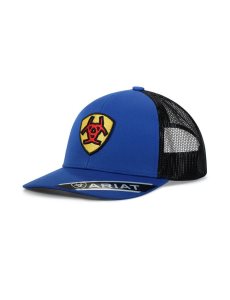 Gorras Ariat Shield patch Hombre Azules | KDAM54279