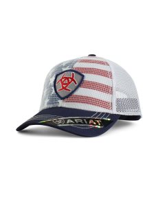 Gorras Ariat Shield patch Hombre Blancas | HDXR72389