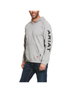 Sudadera Con Capucha Ariat FR Primo Fleece Logo Hombre Gris | JWNM03256