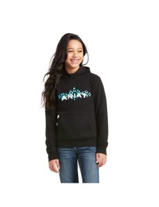 Sudadera Con Capucha Ariat REAL Chest Logo Niños Negras | JWAF08541