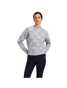 Sudaderas Ariat Contour Equine Crew Mujer Gris | ANZC82915
